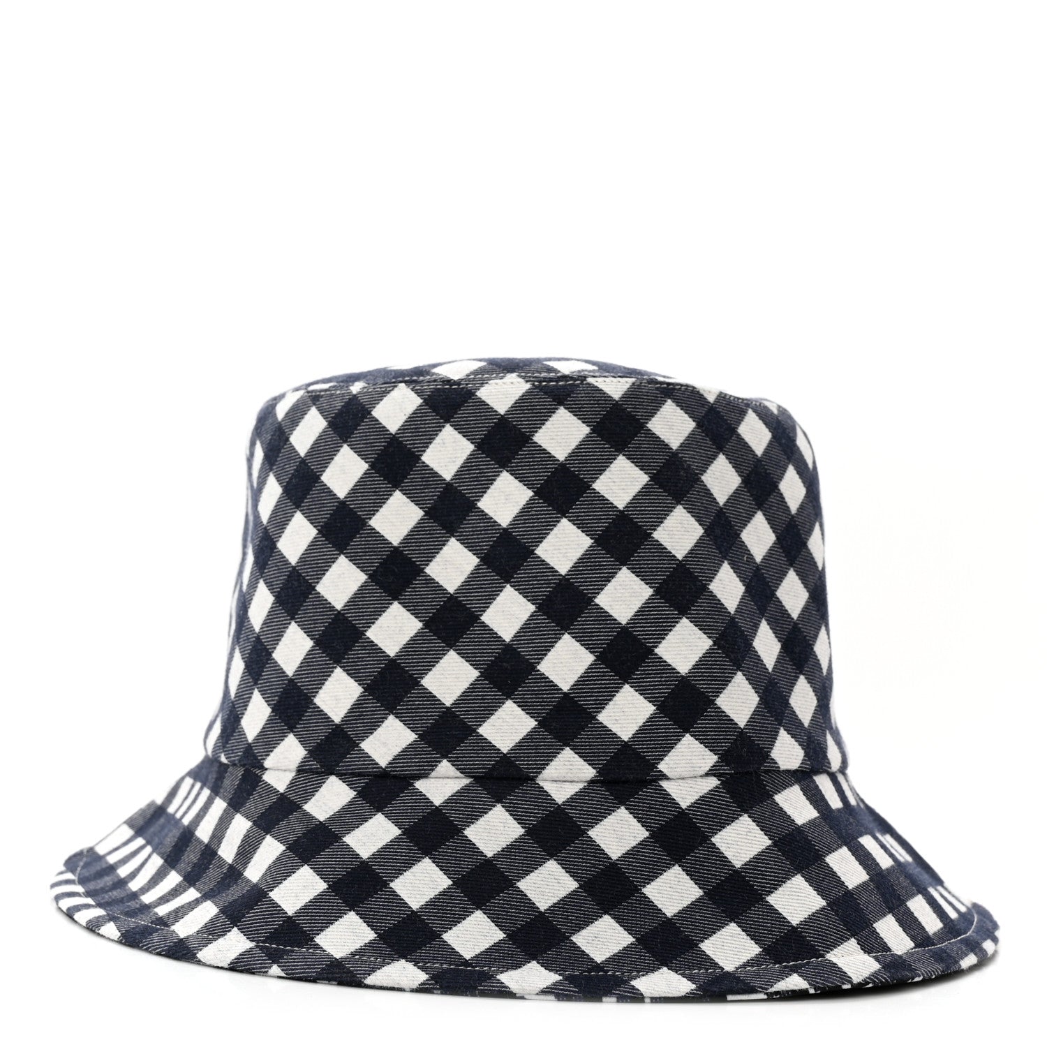 Christian Dior Gingham Reversible Teddy-D Brim Bucket Hat 58 Black White 3 of 15
