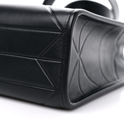 Prada Soft Calfskin Triangolo Symbole Embossed Small Tote Black 8 of 8