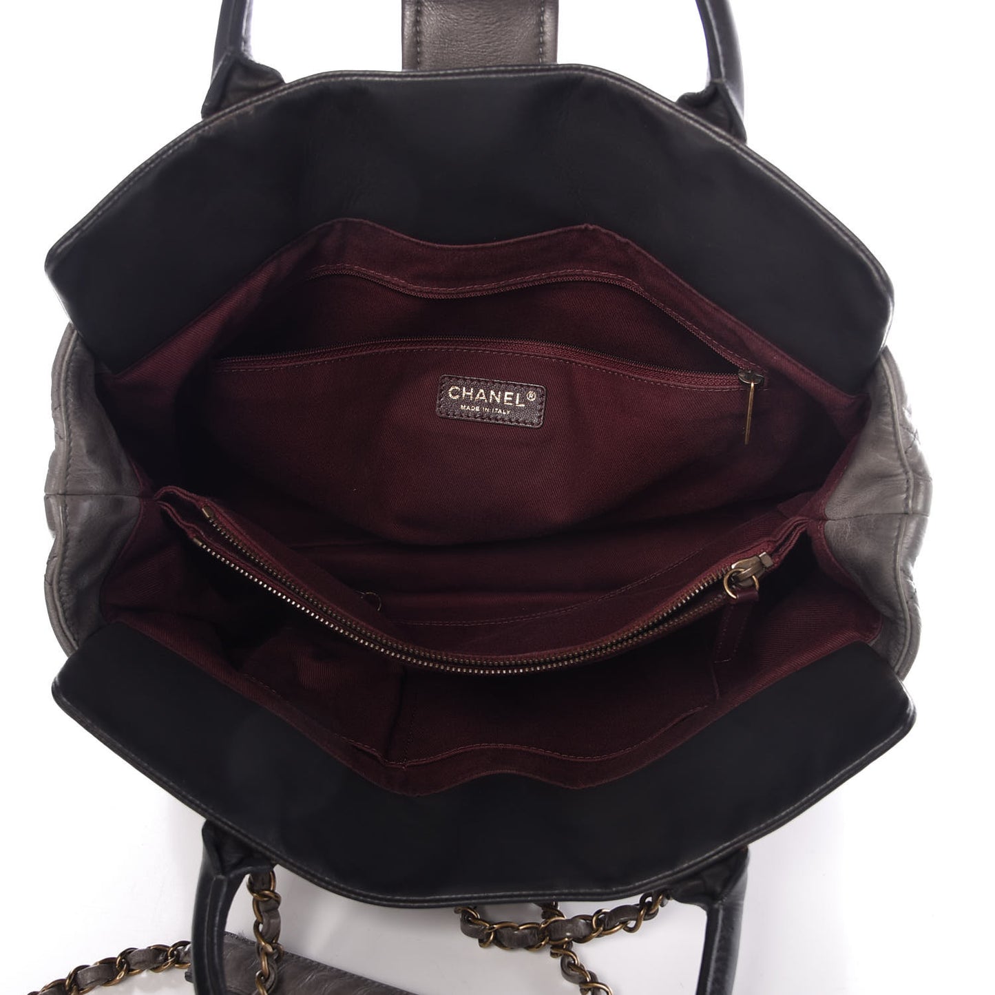 Glazed Calfskin Stingray Large Bindi CC Tote Grey