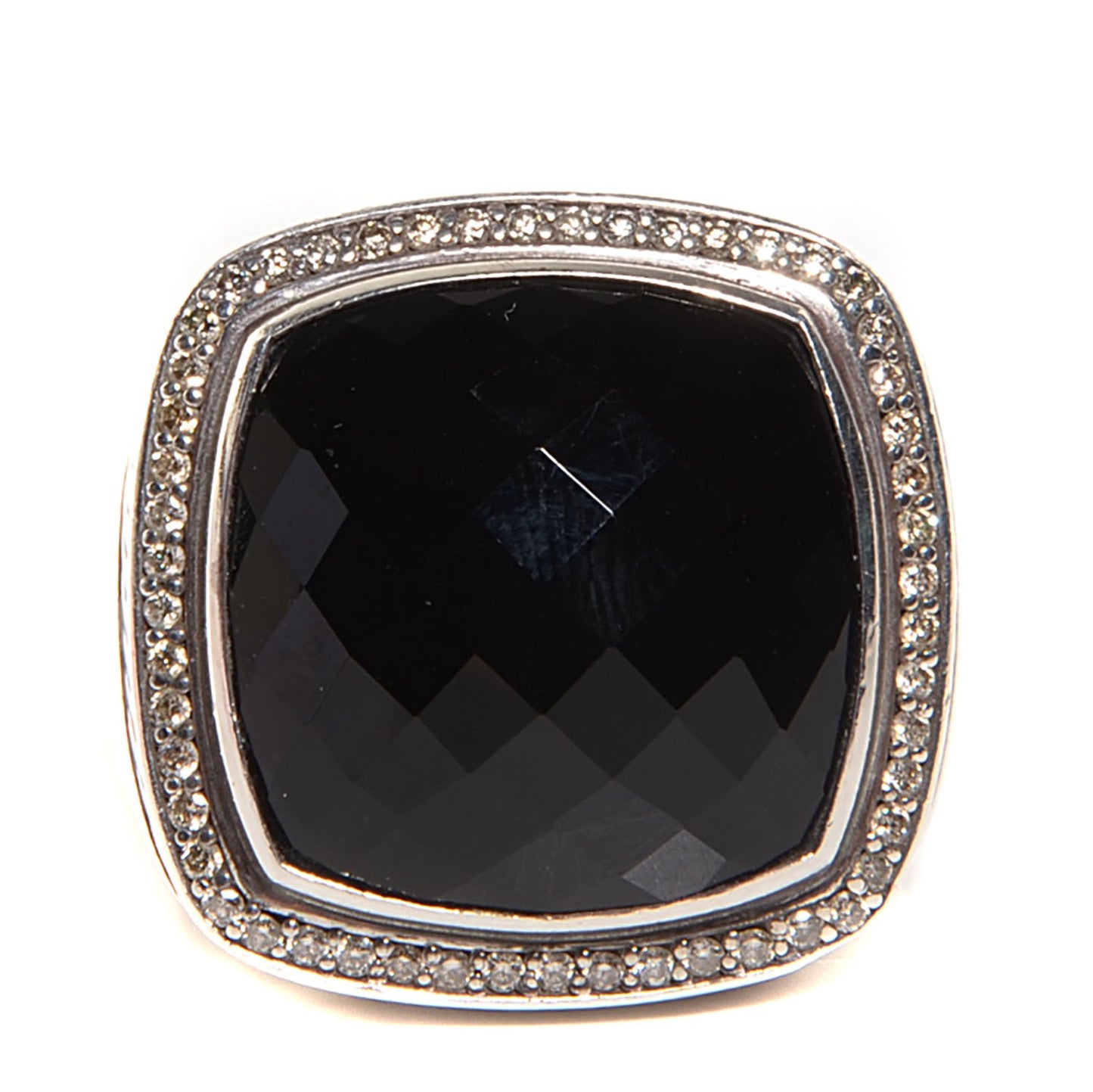 Sterling Silver Diamond Black Onyx 20mm Albion Statement Ring 60 9