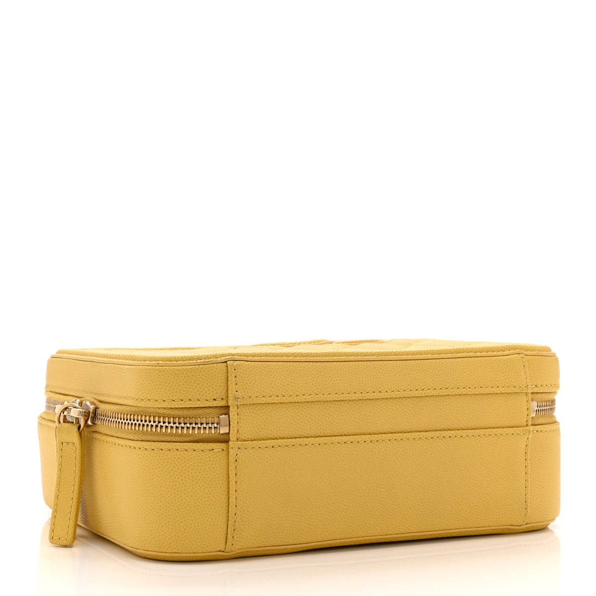 Chanel Caviar Quilted Medium CC Filigree Vanity Case Yellow 4 of 10