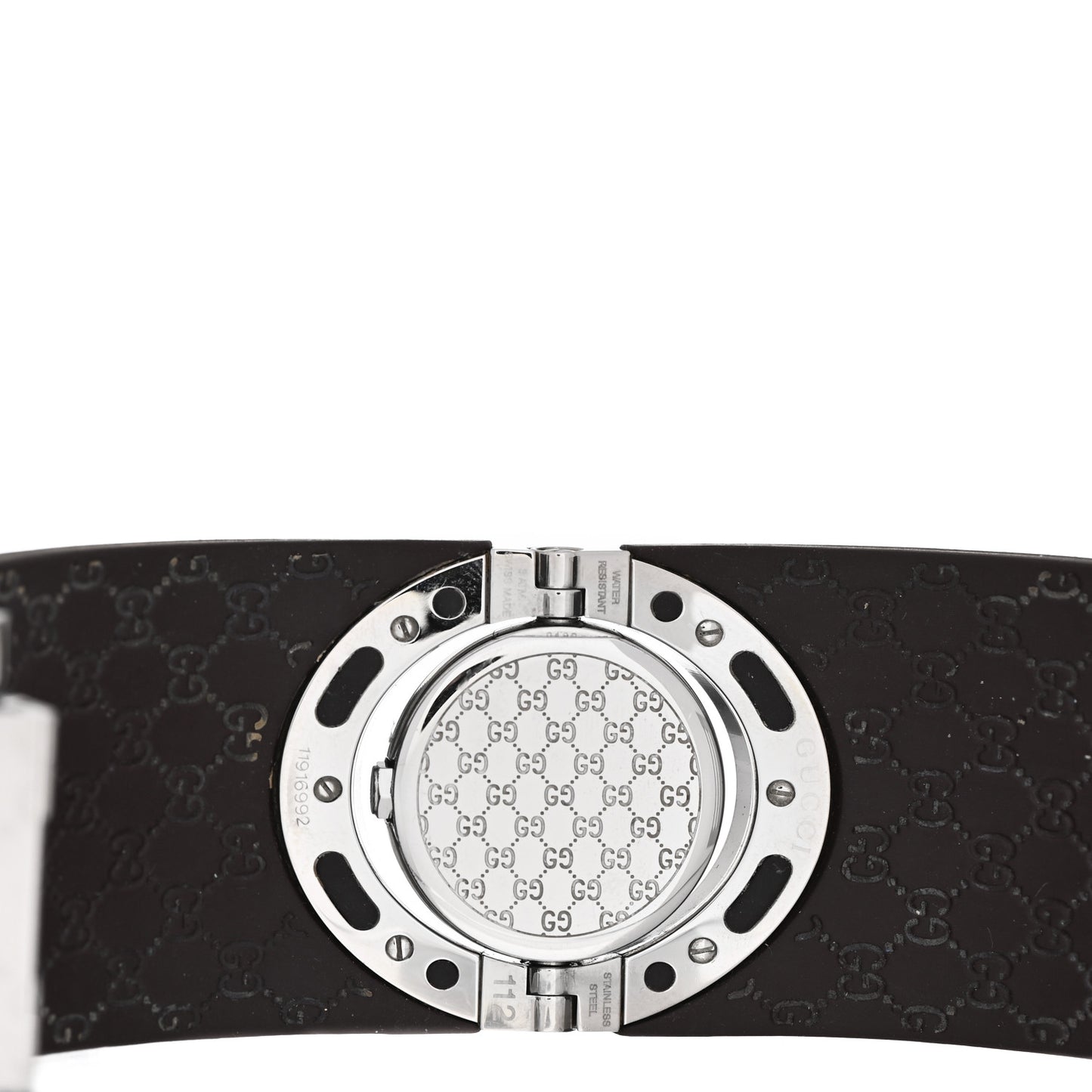 Stainless Steel Rubber Diamond Bezel 33mm Twirl Quartz Watch Brown