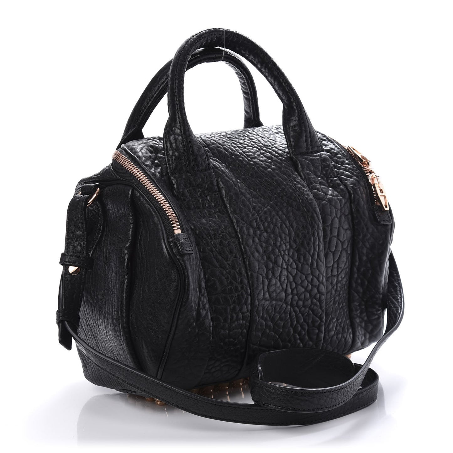 Pebbled Lambskin Rockie Black Rose Gold Hardware
