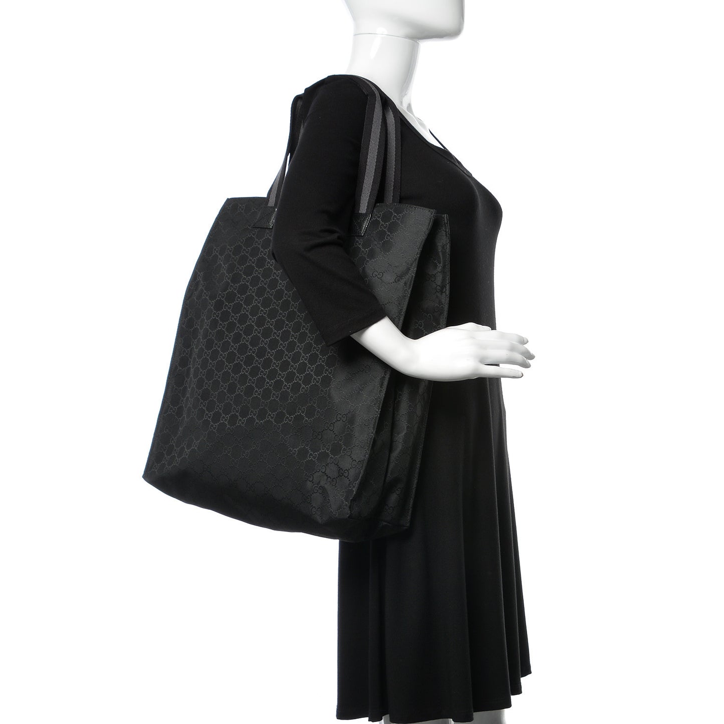 Nylon Monogram Vertical Tote Black