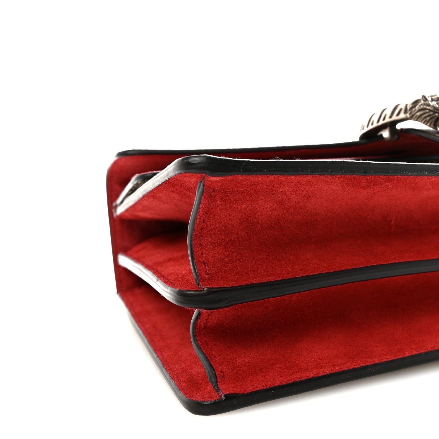 Gucci GG Supreme Monogram Suede Small Dionysus Shoulder Bag Beige Ebony Vulcanic Red 9 of 10