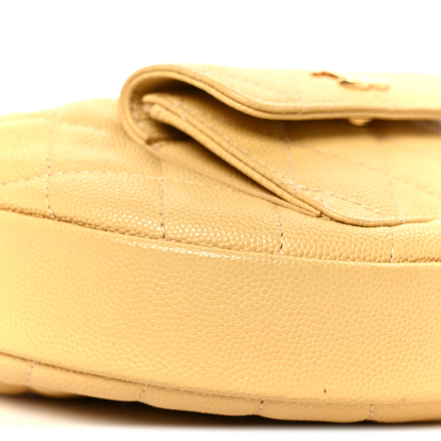 Chanel Caviar Quilted Polly Pocket Pouch Hobo Yellow 9 of 11