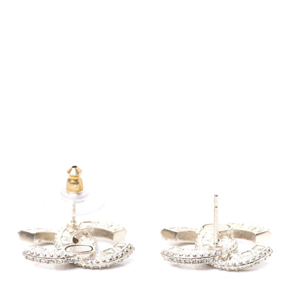 Chanel Crystal Textured CC Earrings Gold 3 of 5