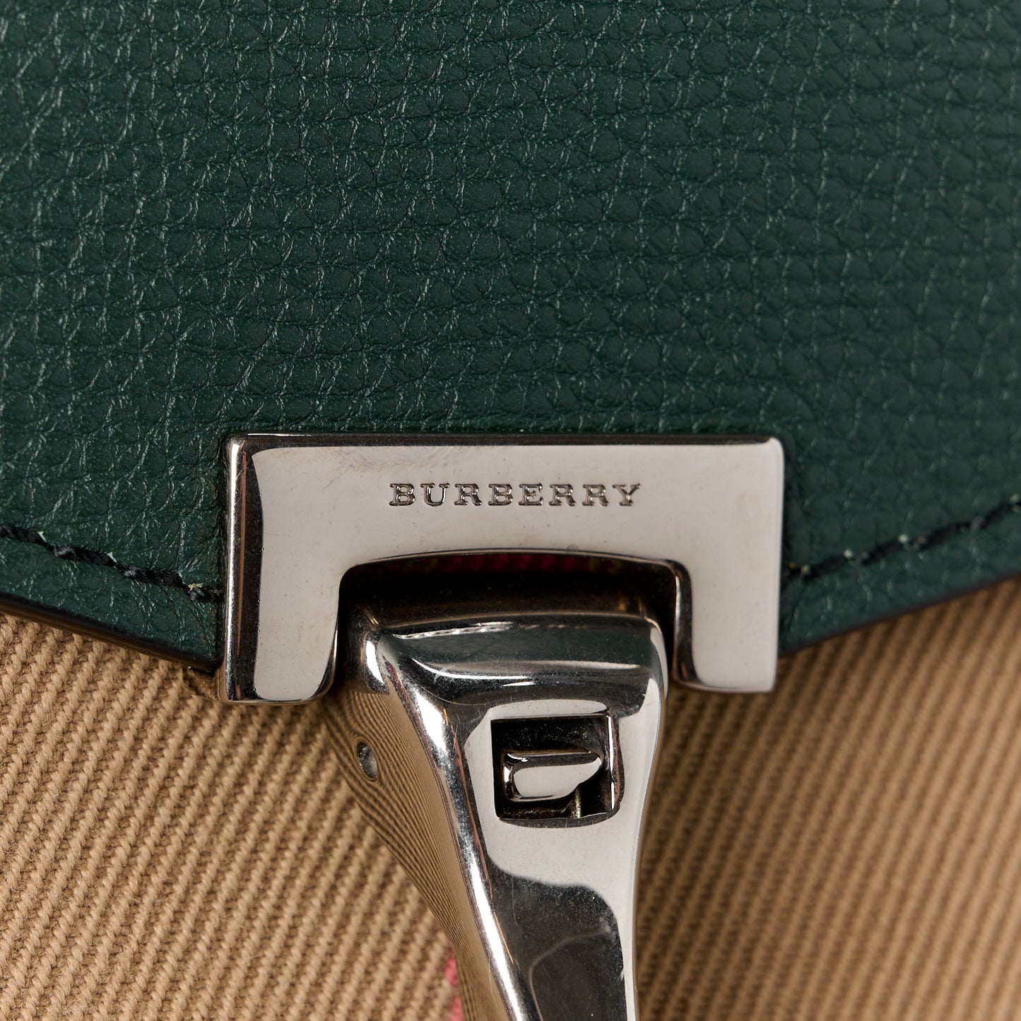 Derby Calfskin House Check Small Macken Crossbody Bag Dark Bottle Green