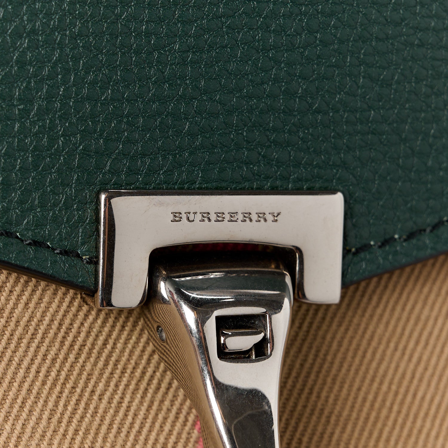 Burberry Derby Calfskin House Check Small Macken Crossbody Bag Dark Bottle Green 9 of 12