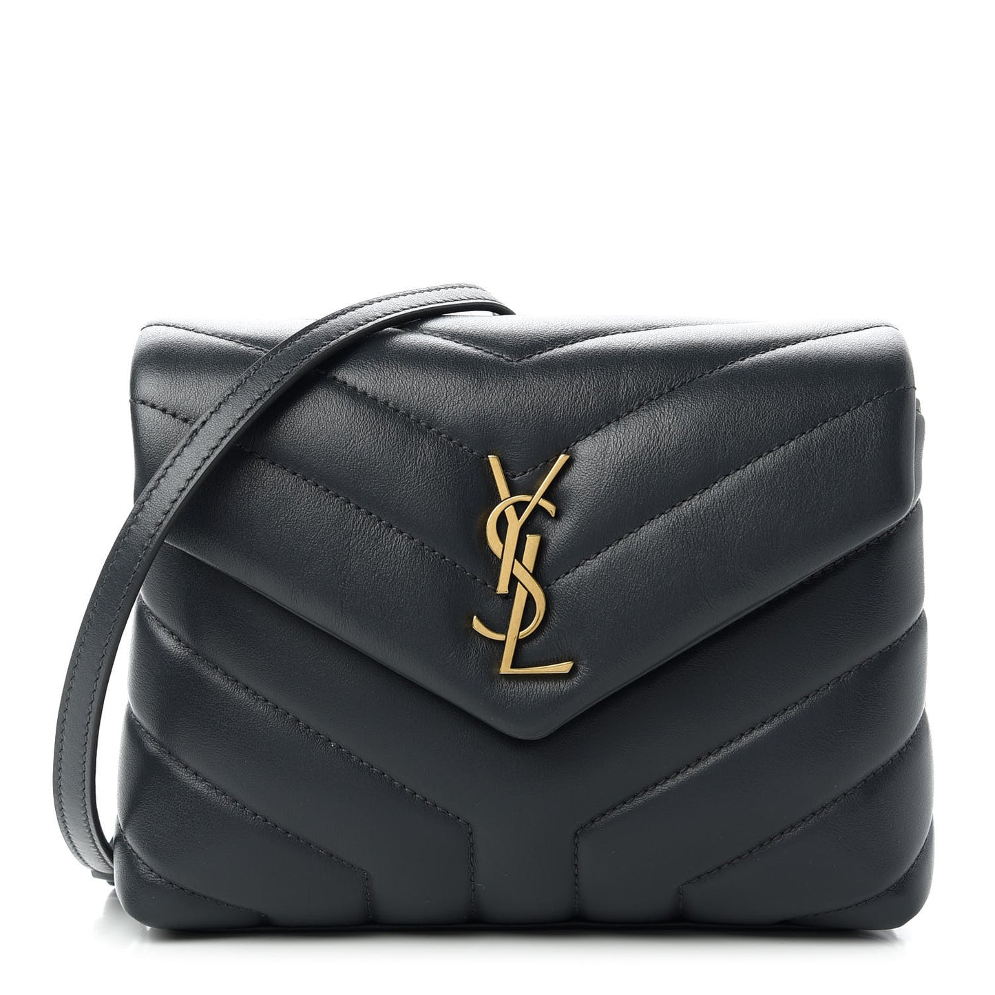 Calfskin Y Quilted Monogram Toy Loulou Crossbody Bag Graphite