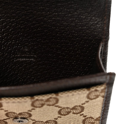 Gucci GG Monogram Card Case Flap Wallet Dark Brown 6 of 6
