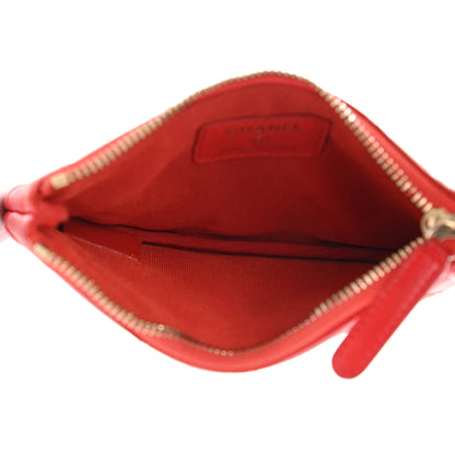 Chanel Lambskin Quilted Small Cosmetic Case Red 5 of 10