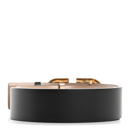 Valentino Garavani Calfskin Crystal VLogo 40mm Belt 95 38 Black Poudre 2 of 6