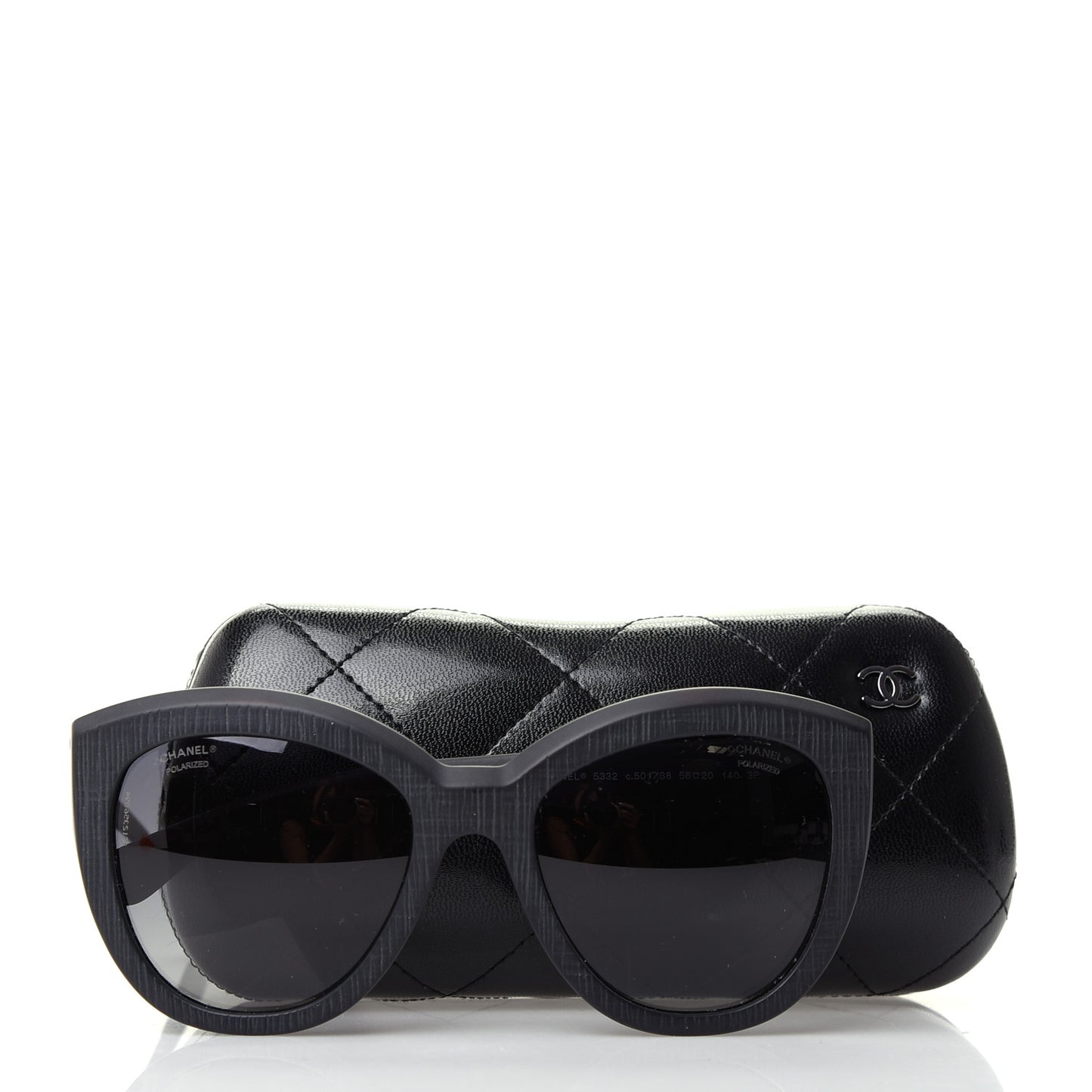 Tweed Effect CC Polarized Butterfly Signature Sunglasses 5332 Black