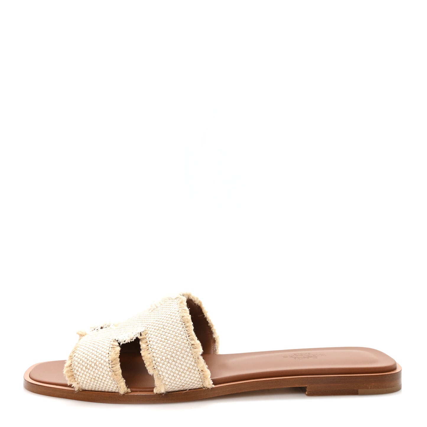 Linen Canvas Fringe Oran Sandals 38 Beige