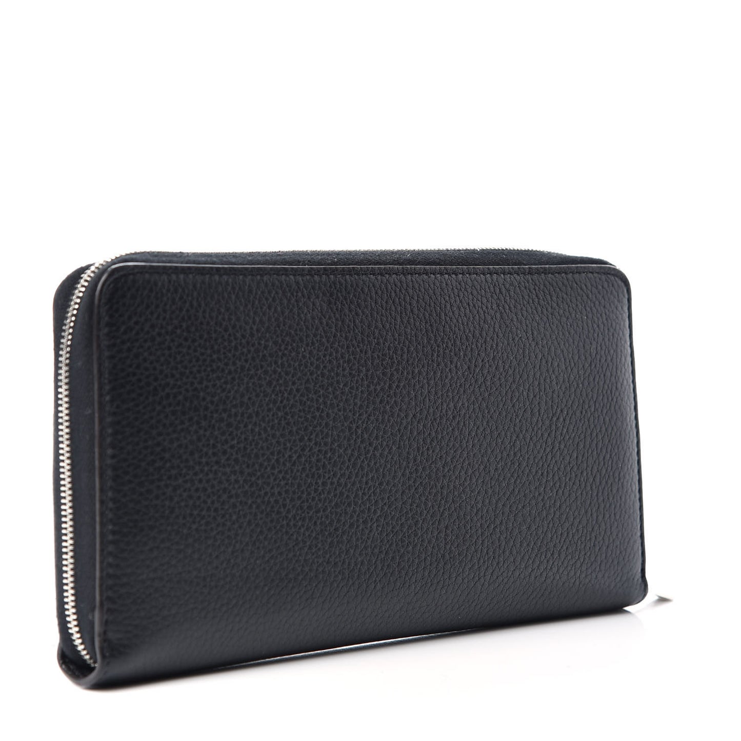 Calfskin Large Zip Around Multifunction Wallet Black Citron