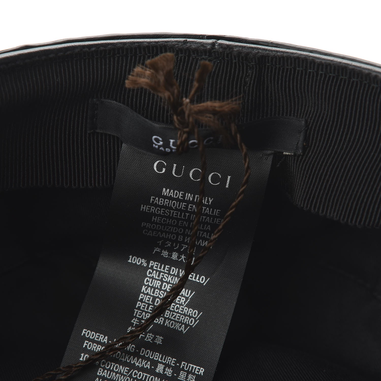 Gucci Calfskin Studded Cellarius Hat XL Black 8 of 9