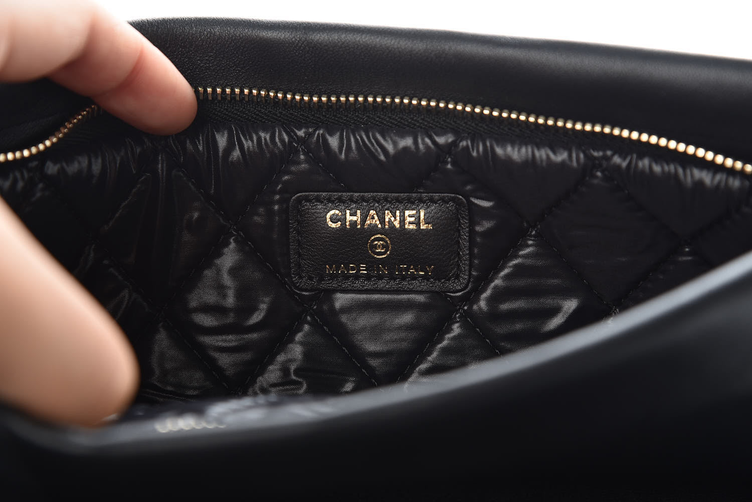 Chanel Lambskin Quilted Beauty CC Boy Clutch Black 6 of 8