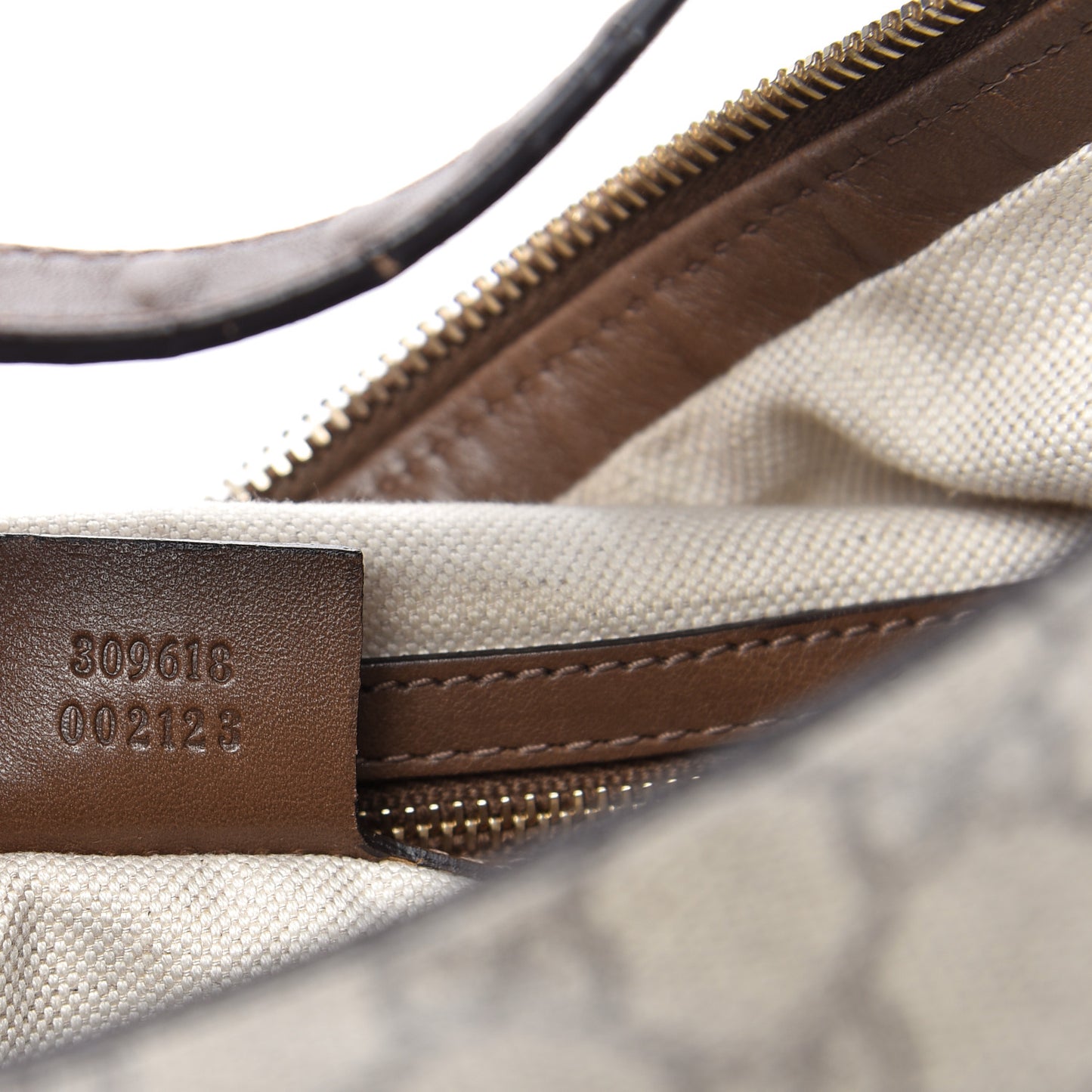 GG Supreme Monogram Margaux Calfskin Medium Nice Hobo Beige Ebony Acero