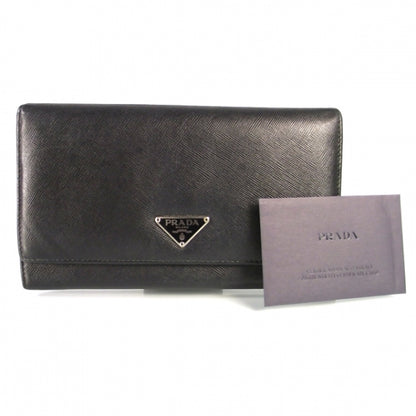 Prada Saffiano Continental Wallet Black 2 of 9