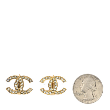Chanel Crystal CC Clip on Earrings Gold 2 of 5