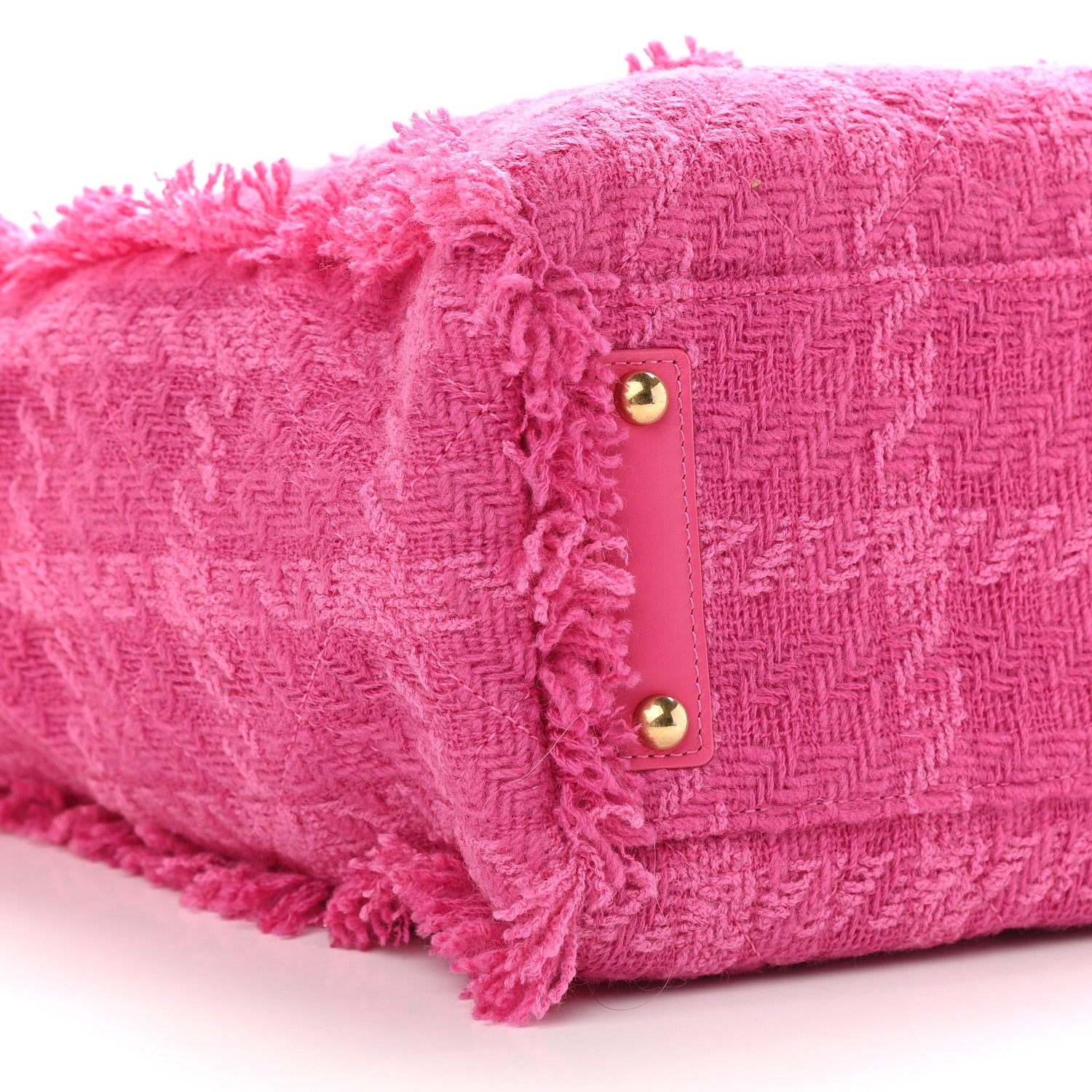 Chanel Wool Tweed Large Zipped Shopping Tote Pink 8 of 9