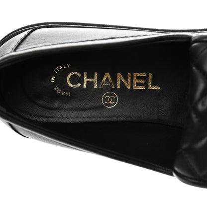 Chanel Lambskin Quilted CC Turnlock Loafers 38 Black 7 of 9