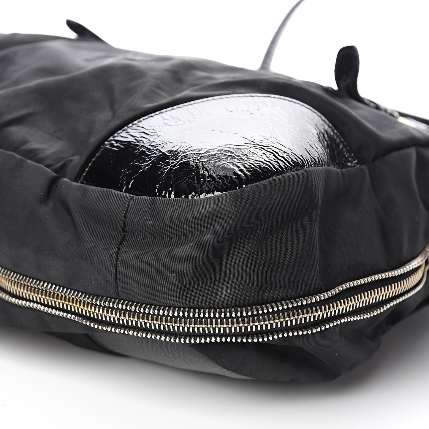 Tessuto Nylon Vernice Tote Black