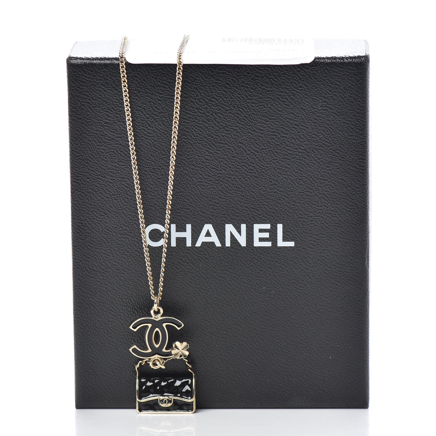 Chanel Enamel Charming Chic Classic Flap CC Charm Necklace Black 5 of 5