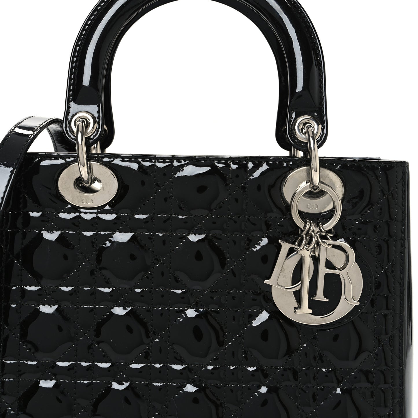 Patent Cannage Medium Lady Dior Black