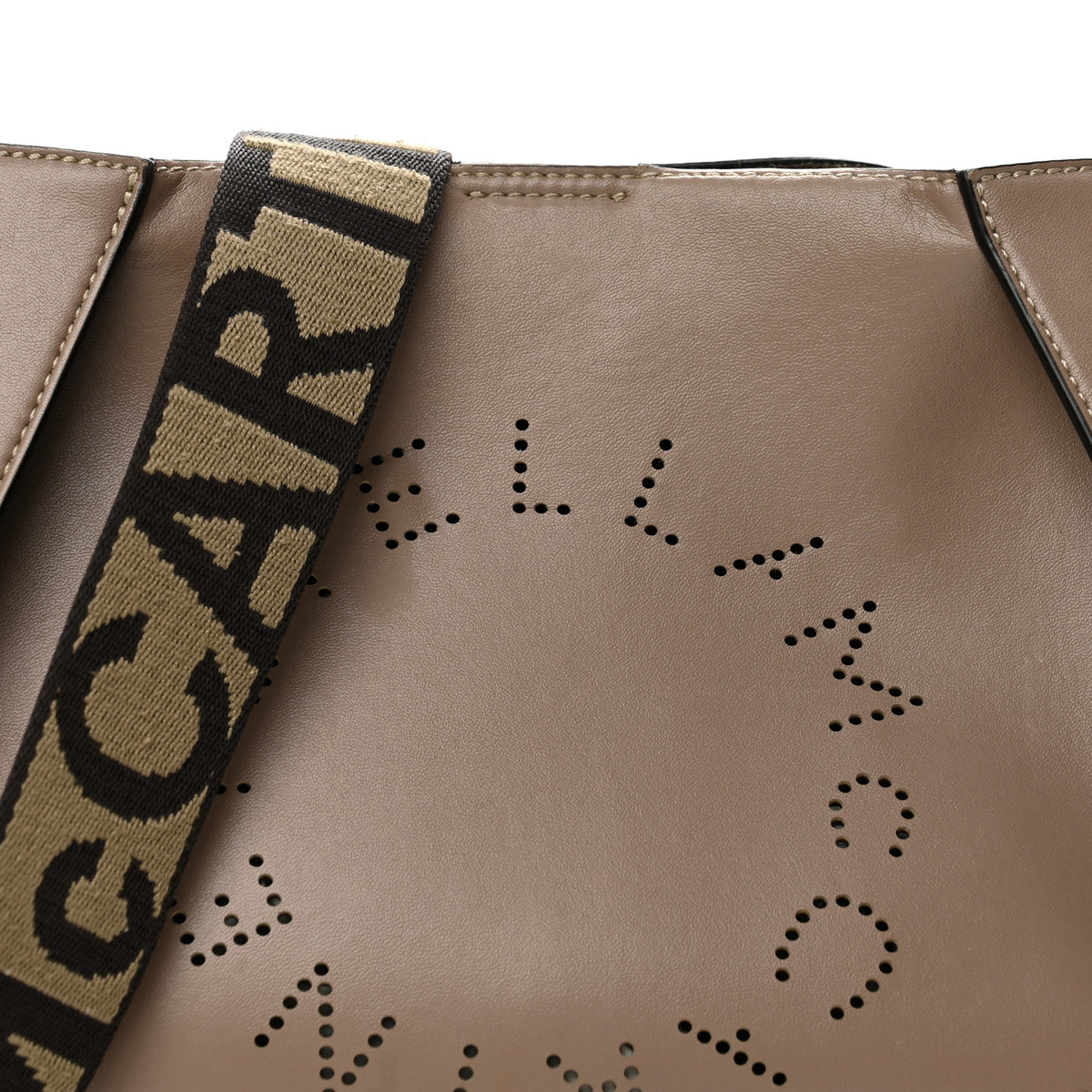 Stella McCartney Eco Alter Nappa Perforated Logo Mini Crossbody Dark Taupe 8 of 13