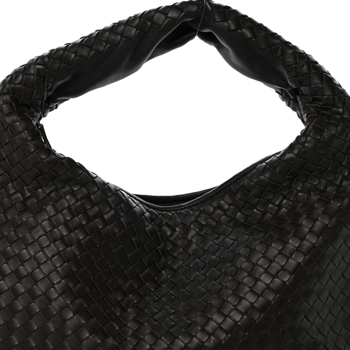 Nappa Intrecciato Large Belly Veneta Hobo Ebano