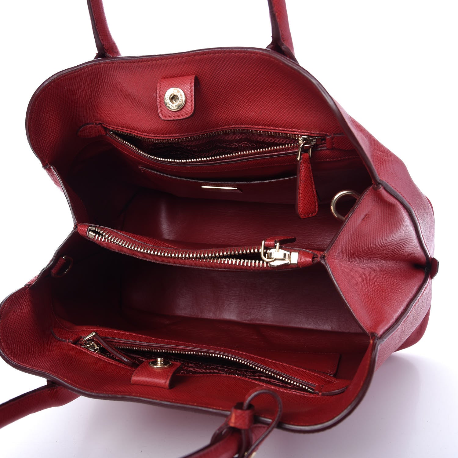 Prada Saffiano Cuir Open Promenade Tote Fuoco 5 of 10