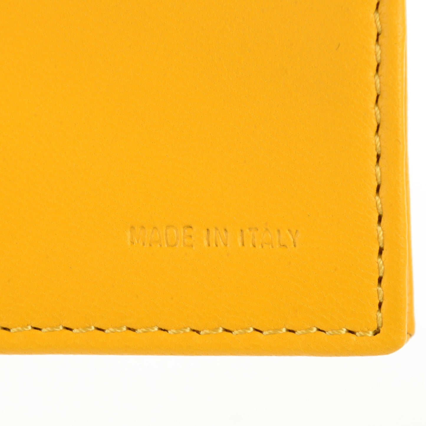 Nappa Logo Embossed Long Wallet On Chain Lemon Giallo