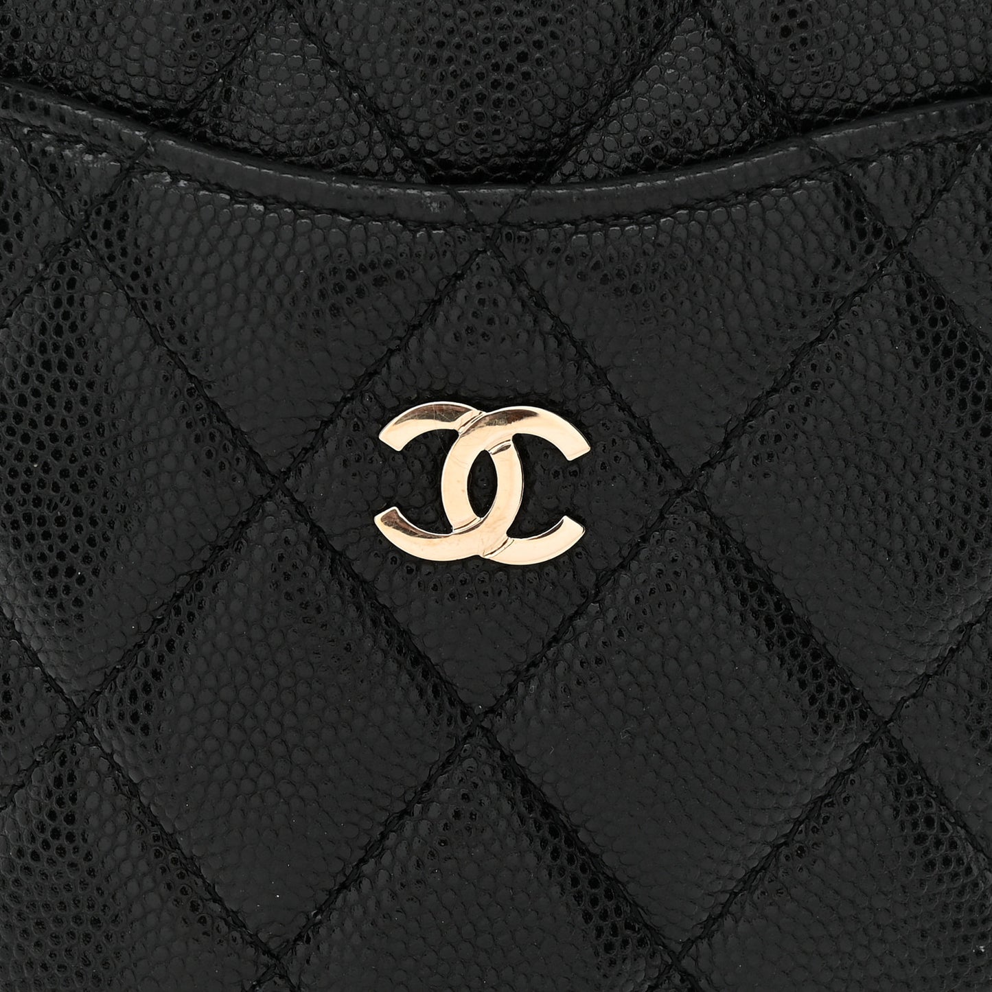 Caviar Quilted Classic Flat Wallet Pouch Black
