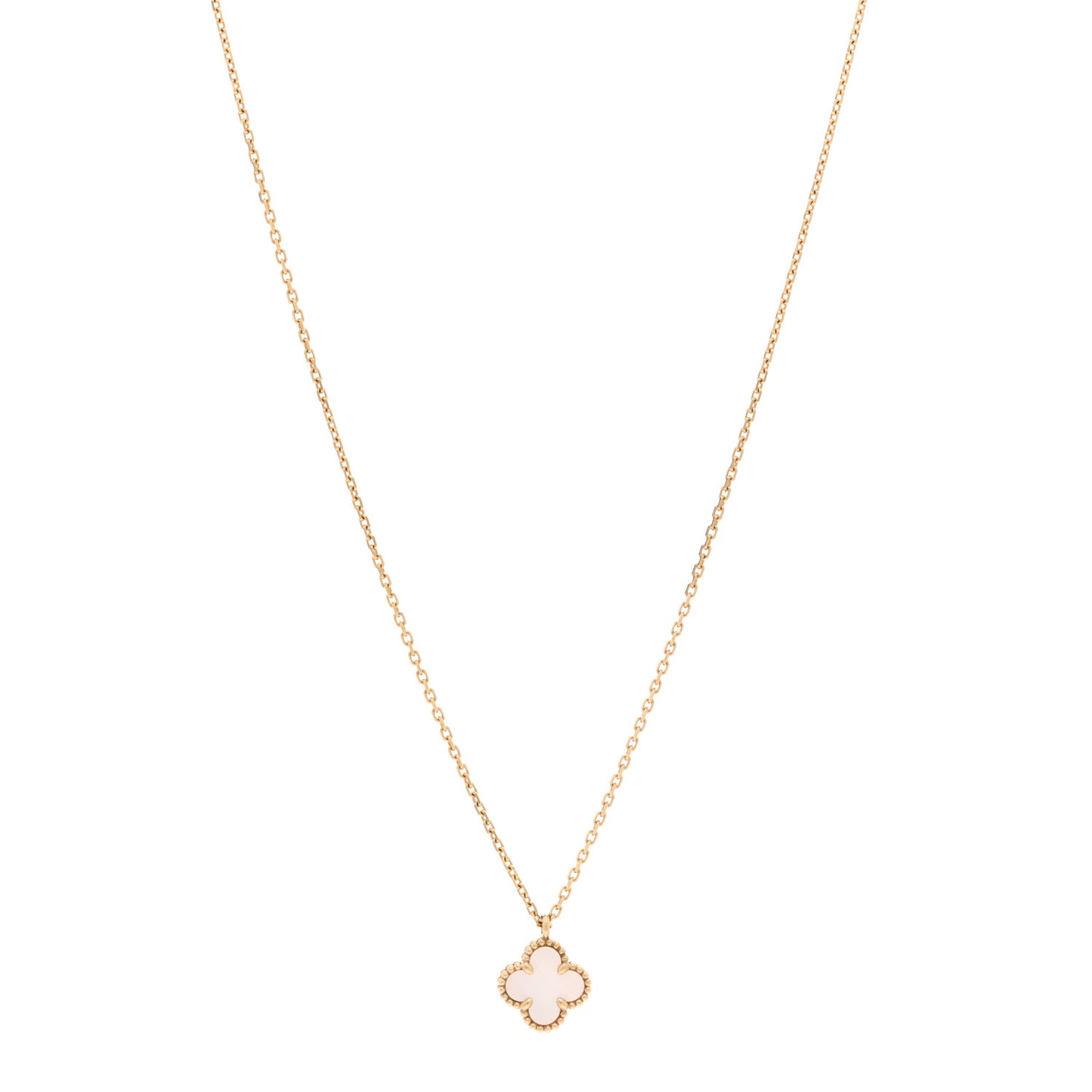 18K Yellow Gold Mother of Pearl Sweet Alhambra Pendant Necklace