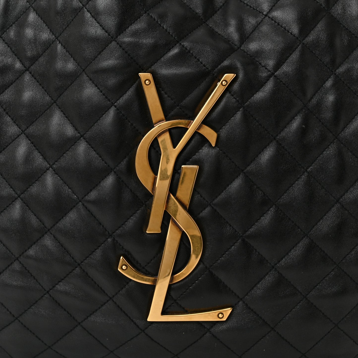 Lambskin Quilted Maxi Icare Shopping Tote Black