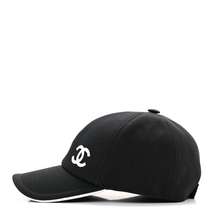 Chanel Cotton CC Cap Hat Black White 4 of 8