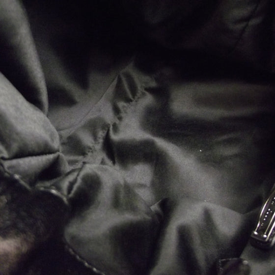 Leather Vitello Lux Pleated Tote Black