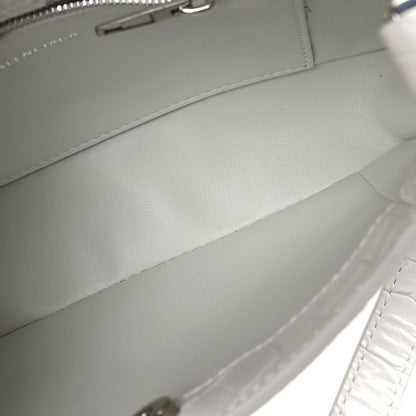 Balenciaga Shiny Super Supple Calfskin Crocodile Embossed Small XX Bag Optic White 5 of 10