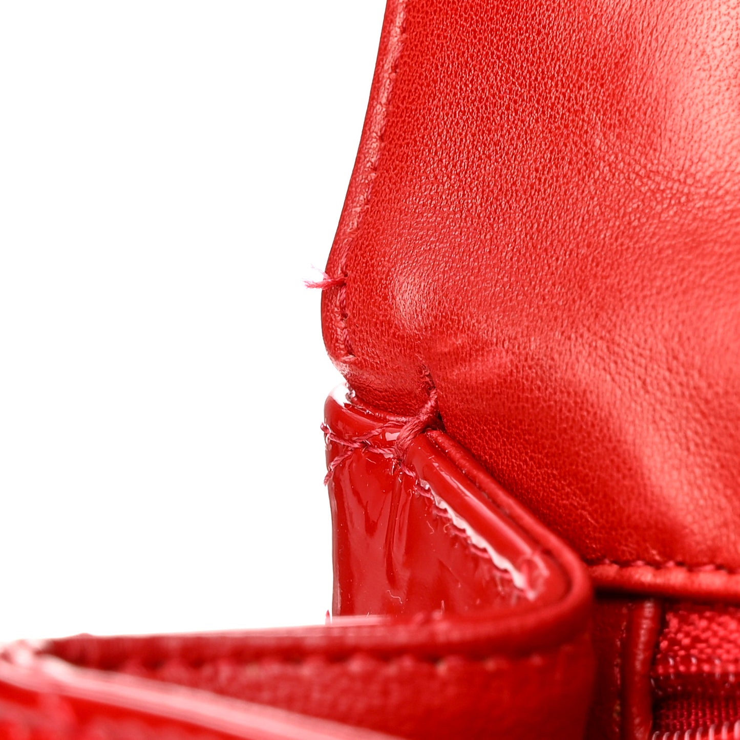 Patent Quilted Jumbo Single Flap Red