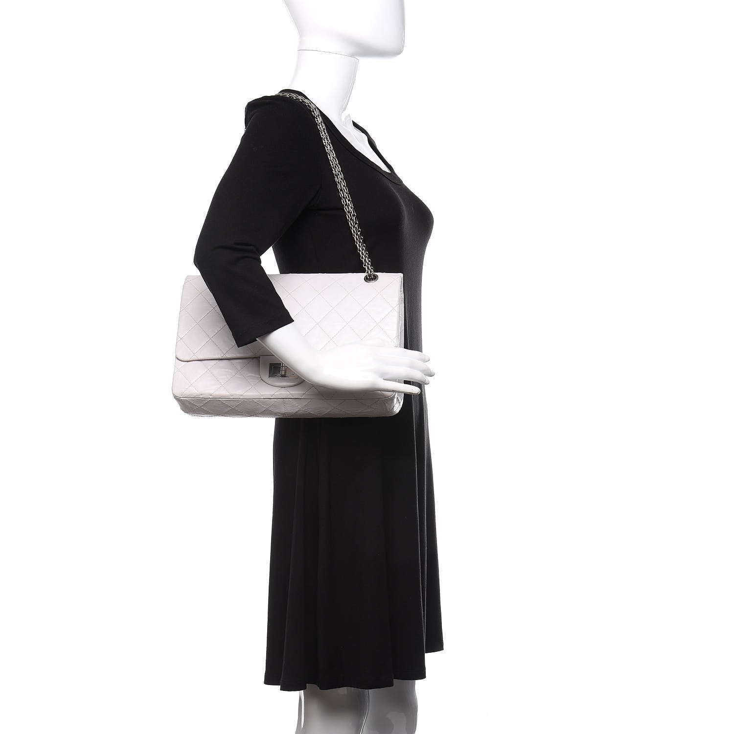 Chanel Aged Calfskin 2.55 Reissue 227 Flap White 2 of 10