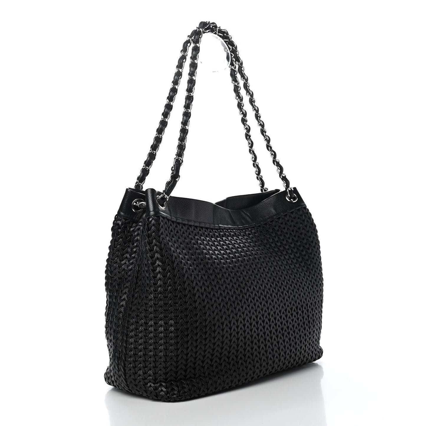 Calfskin Braided CC Tote Black