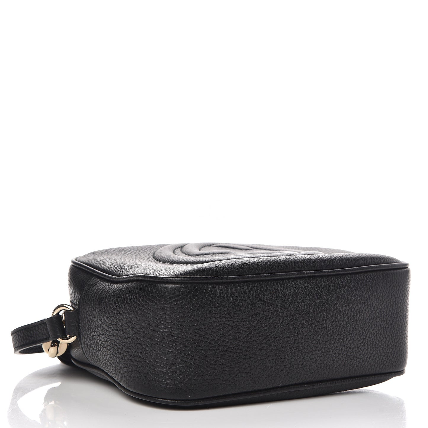 Pebbled Calfskin Small Soho Disco Bag Black