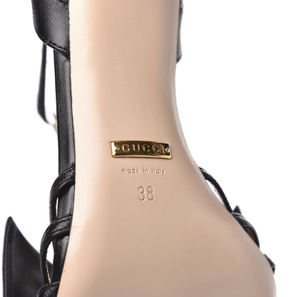 Gucci Nappa Queen Margaret Mid Heel Sandals 38 Black 6 of 7