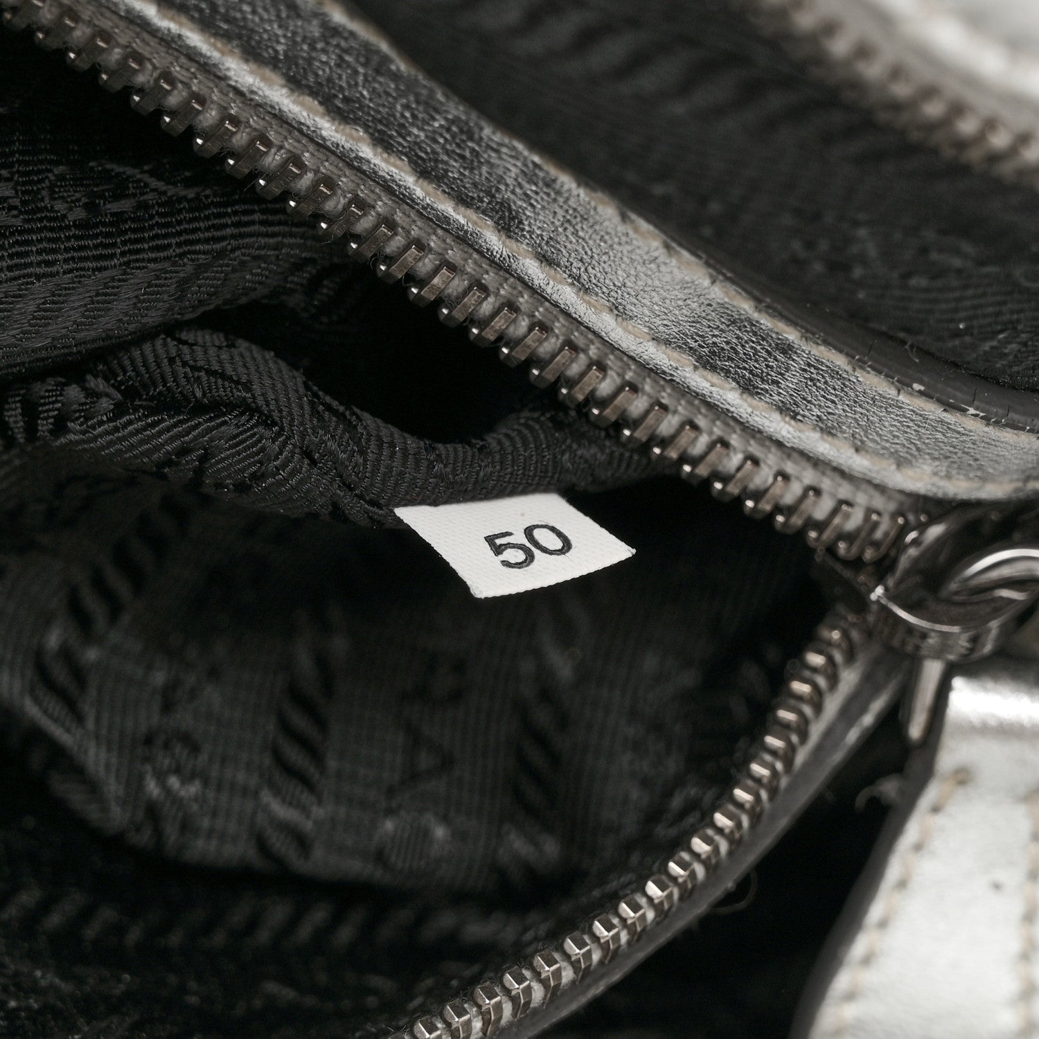 Prada Metallic Nappa Gaufre Messenger Tote Argento 8 of 19