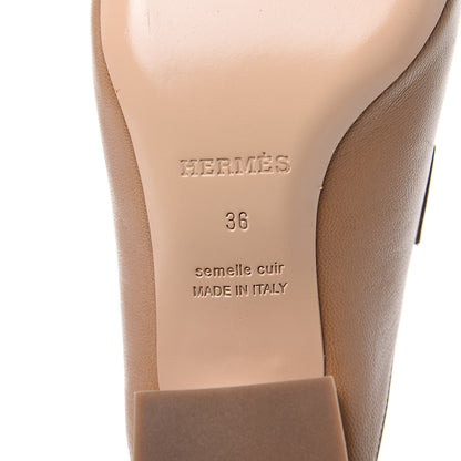 Hermes Goatskin Paradis Mules 36 Taupe 8 of 9