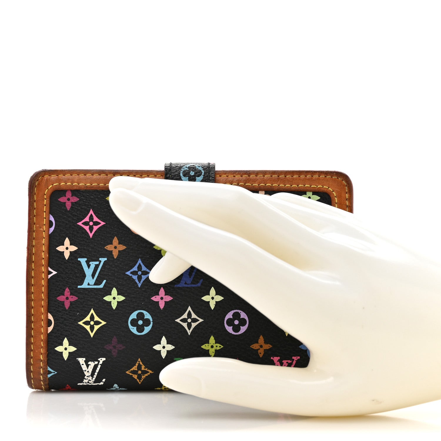 Louis Vuitton Monogram Multicolor French Purse Wallet Black 2 of 14