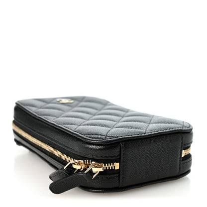 Chanel Caviar Quilted Phone Holder Wallet On Chain WOC Black 4 of 10
