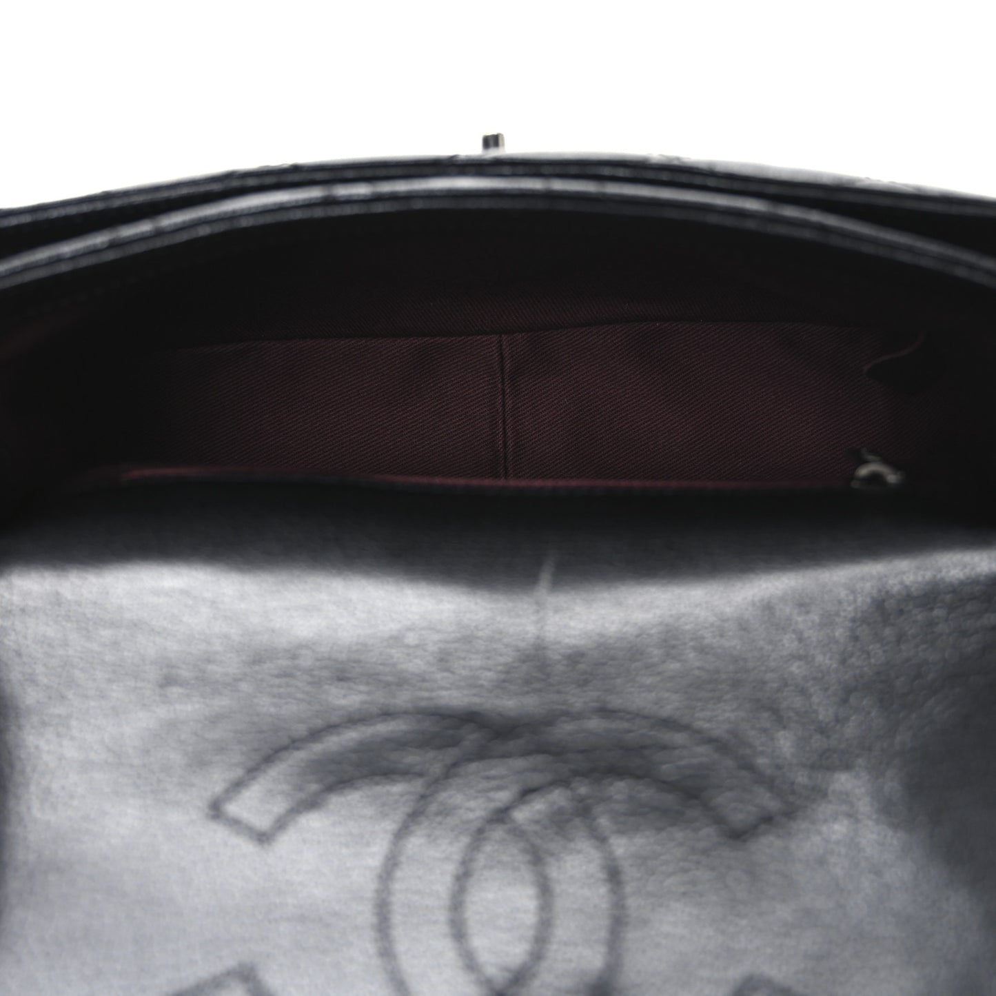 Shiny Goatskin Quilted Small Double Carry Waist Chain Flap Black